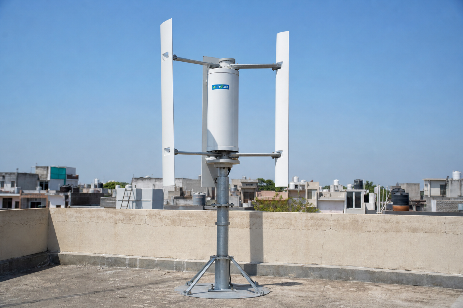Row-house terrace, H-type turbine